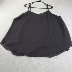 Torrid Tank Top Womens 2 Black Double Layer Cami Adjustable Straps Sleeveless